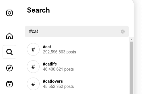 How to find an Instagram hashtag?