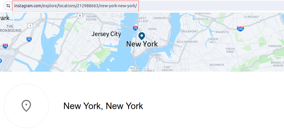 How to find an Instagram location link?